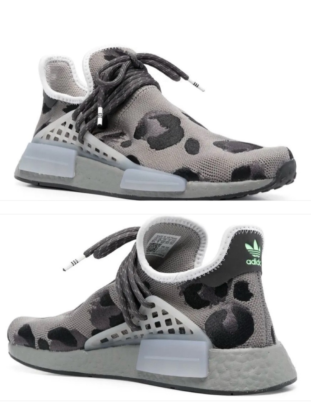 NEW Adidas NMD Hu "Animal Print Grey" Athletic Shoes Sneakers